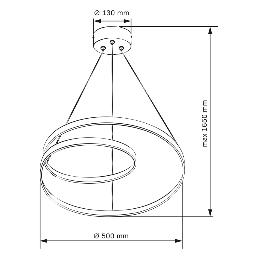 LED-lysekrone på wire ZEFIRA LED/40W/230V 4000K Ø 50 cm guldfarvet