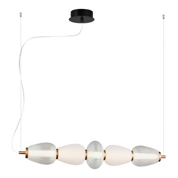 LED-lysekrone SHINY med wireophæng LED/23W/230V hvid/guld