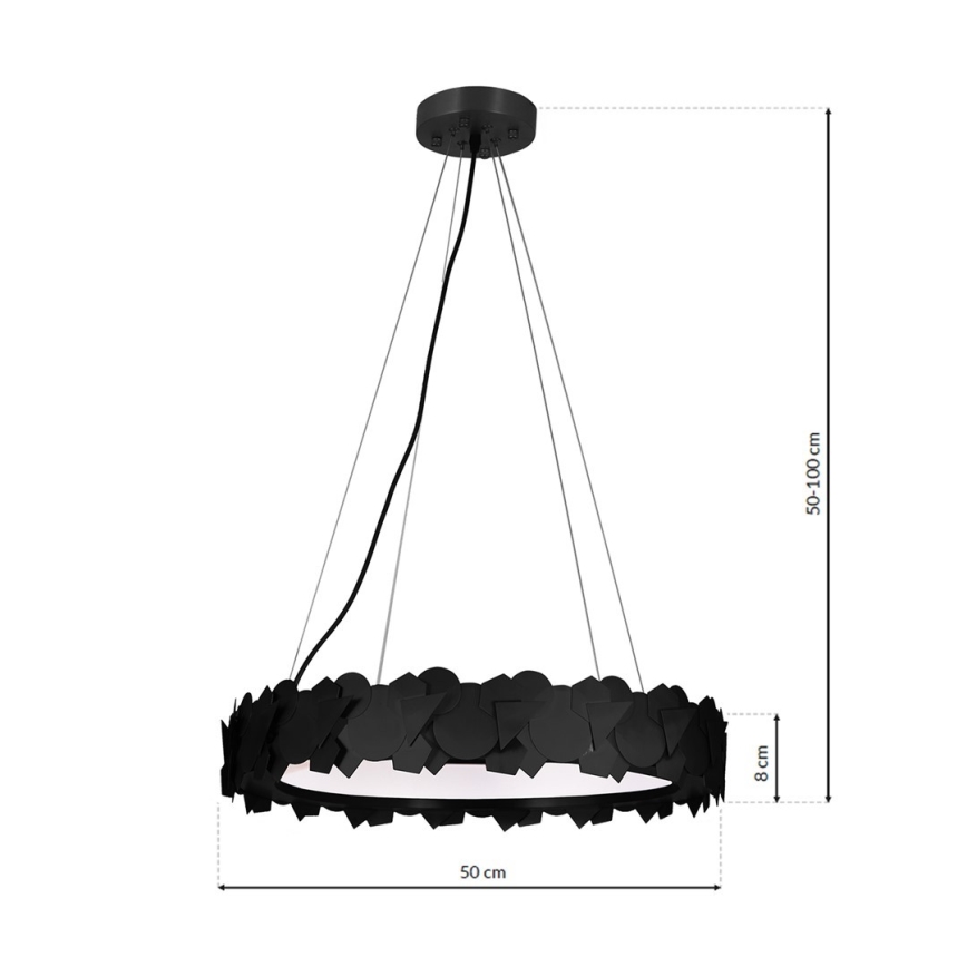 LED lysekrone SOHO 1xLED/24W/230V sort