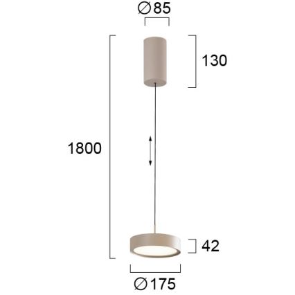 LED lysekrrone på wire DENVER LED/21W/230V beige