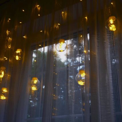LED-lysgardin WISH BALLS 108xLED/8 funktioner 4,5 m varmhvid