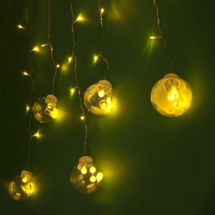 LED-lysgardin WISH BALLS 108xLED/8 funktioner 4,5 m varmhvid