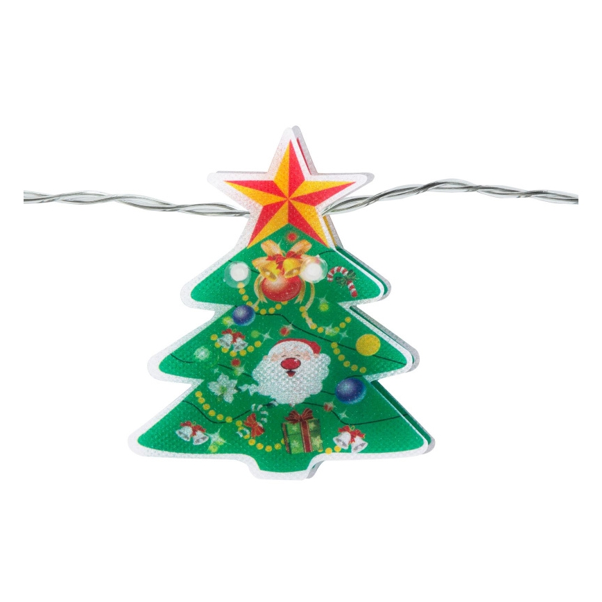 LED-lyskæde, 10 LED, 2 x AA, 1,35 m, varm hvid, til juletræ