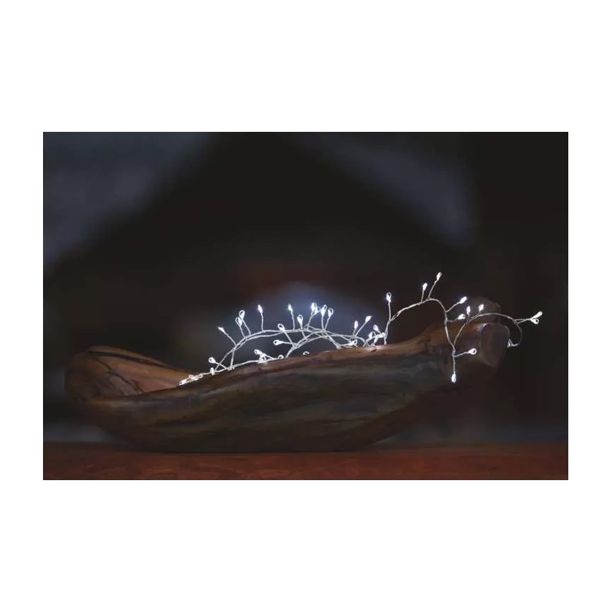 LED lyskæde 100xLED/3xAA 2,7 m koldt hvidt lys