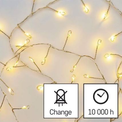 LED lyskæde 100xLED/3xAA 2,7 m varmt hvidt lys
