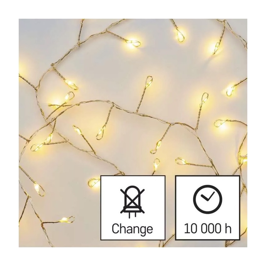 LED lyskæde 100xLED/3xAA 2,7 m varmt hvidt lys