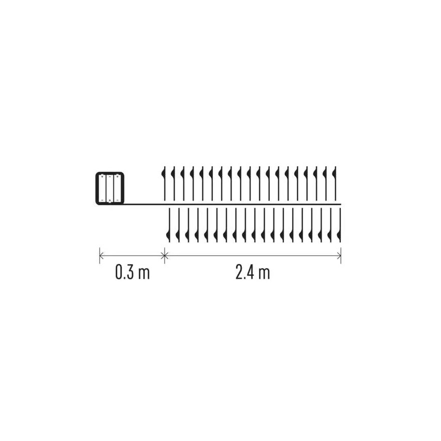 LED lyskæde 100xLED/3xAA 2,7 m varmt hvidt lys