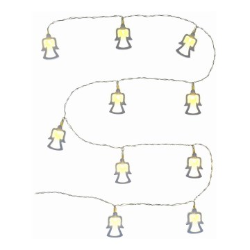 LED-lyskæde 10xLED/2xAA 1,8m varm hvid