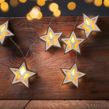 LED-lyskæde 10xLED/2xAA 1,8m varm hvid