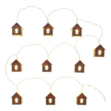 LED-lyskæde 10xLED/2xAA 2,3 m varm hvid