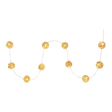 LED-lyskæde 10xLED/2xAA varm hvid