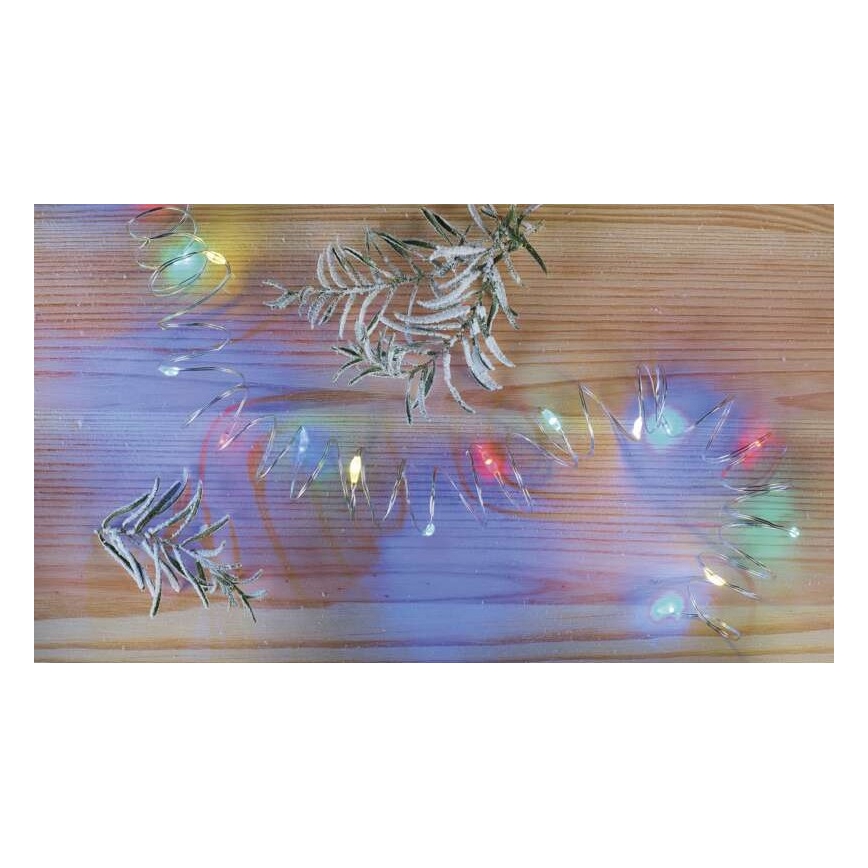 LED-lyskæde 20 x LED / 2 x AA, 2,4 m, multifarvet