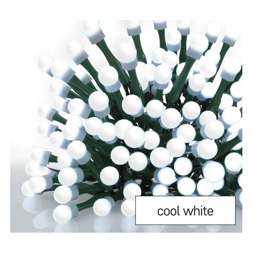 LED-lyskæde 200xLED/8 funktioner 20m IP44 kold hvid