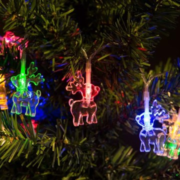 LED lyskæde 20xLED 2,25 m rensdyr flerfarvet