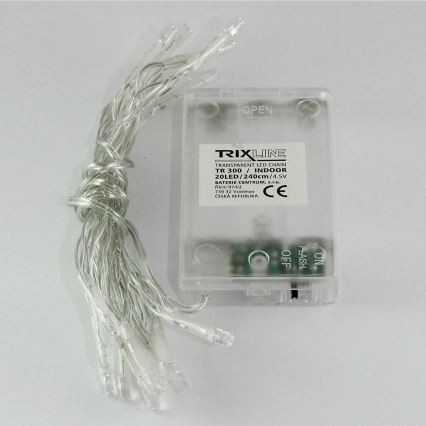 LED lyskæde 20xLED/2 funktioner 2,4 m kold hvid