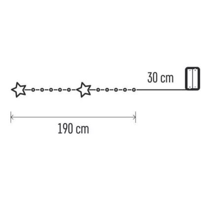 LED  lyskæde 20xLED/2xAA 2,2 m varm hvid