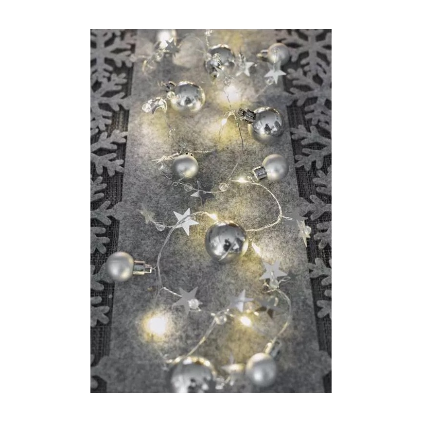 LED-lyskæde 20xLED/2xAA 2,2 m varm hvid