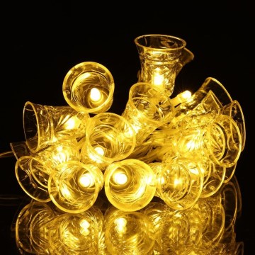 LED-lyskæde 20xLED/3xAA/varm hvid 2,2m små klokker