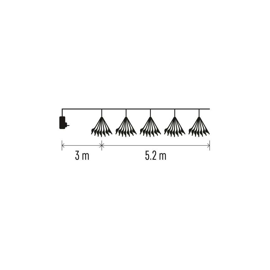LED-lyskæde 300xLED/8,2m kold hvid
