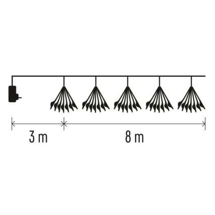 LED lyskæde 450xLED/11 m kold hvid