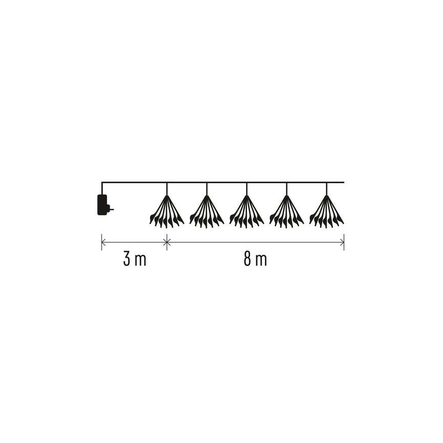 LED lyskæde 450xLED/11 m kold hvid