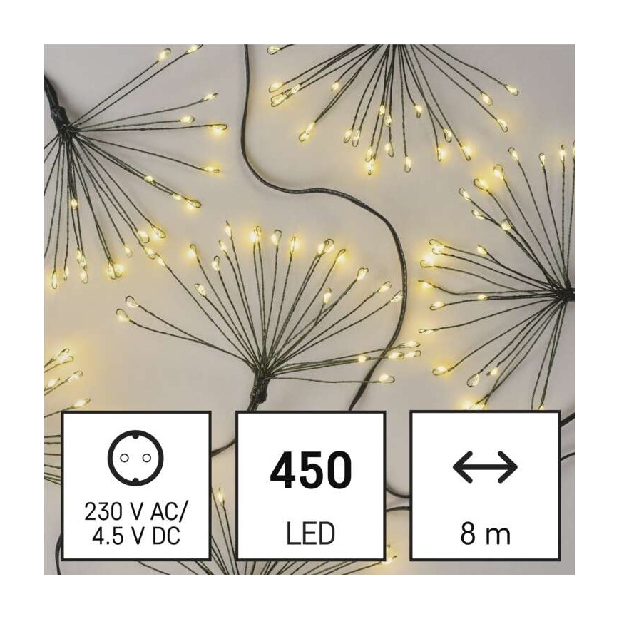 LED  lyskæde 450xLED/11m varmhvid