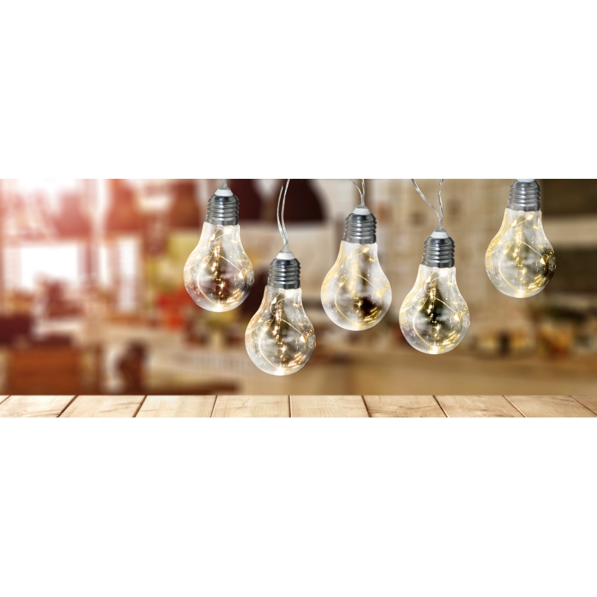 LED Lyskæde dekorativ SMOLDER 2,1 m 10xLED/2xAA