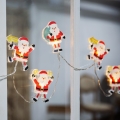 LED lyskæde med sugekopper 6xLED/2xAA 1,2 m varmt hvidt lys julemænd