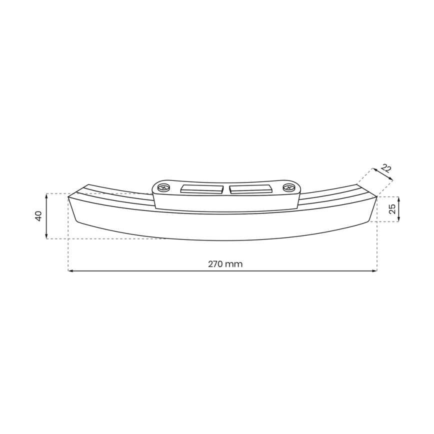 LED-lyspære MAGNETIC TRACK 100W/48V til diameter 60 cm sort