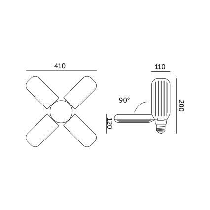 LED Lyspære til plantevækst PLANTY E27/40W/230V 1200K