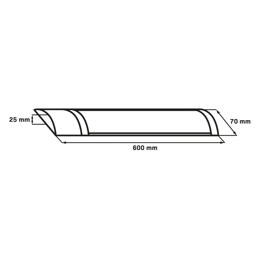 LED-lysrørsarmatur LED/18W/230V 4000K 60 cm sort
