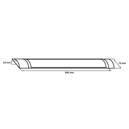 LED-lysstofarmatur LED/30W/230V 4000K 90 cm sort