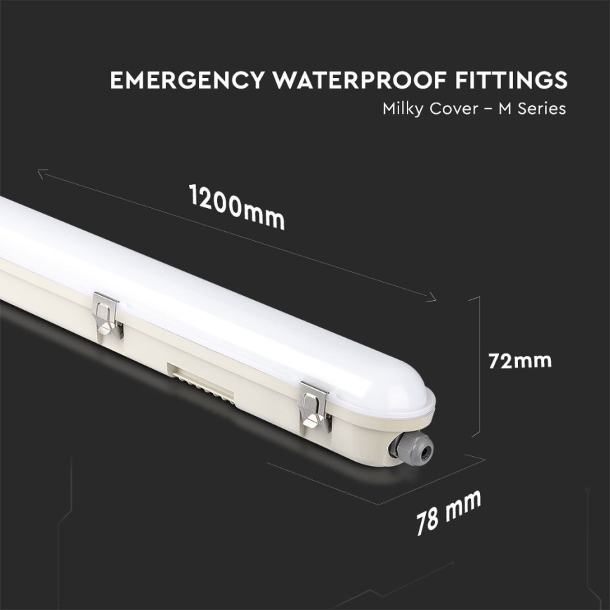 LED lysstofrør med nødmodul EMERGENCY LED/36W/230V 4000K 120 cm IP65