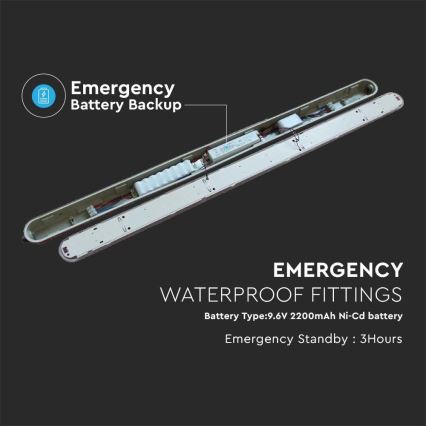 LED lysstofrør med nødmodul EMERGENCY LED/48W/230V 4000K 150 cm IP65