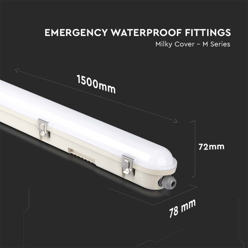 LED lysstofrør med nødmodul EMERGENCY LED/48W/230V 4000K 150 cm IP65