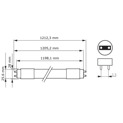 LED lysstofrør Philips MASTER T8 G13/16W/80V 6500K 120 cm
