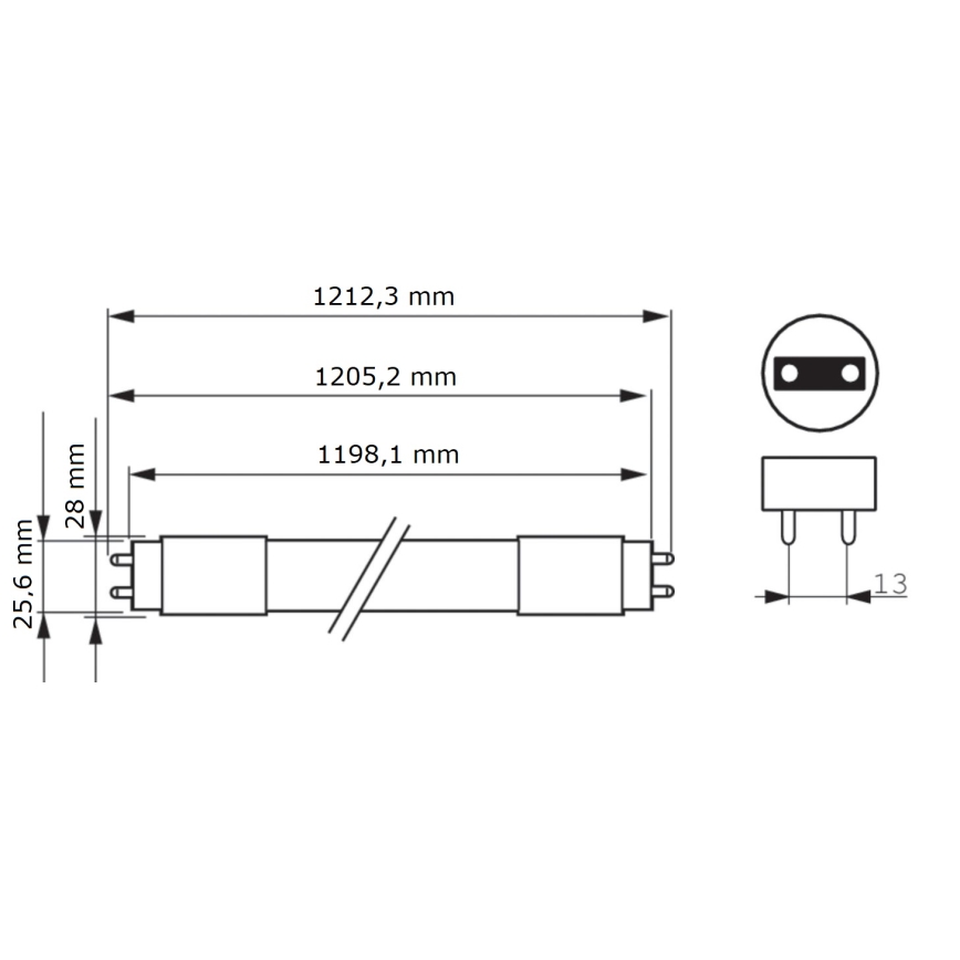 LED lysstofrør Philips MASTER T8 G13/16W/80V 6500K 120 cm