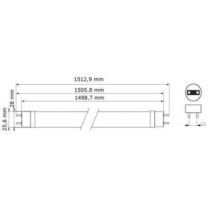 LED lysstofrør Philips MASTER T8 G13/24W/80V 6500K 150 cm