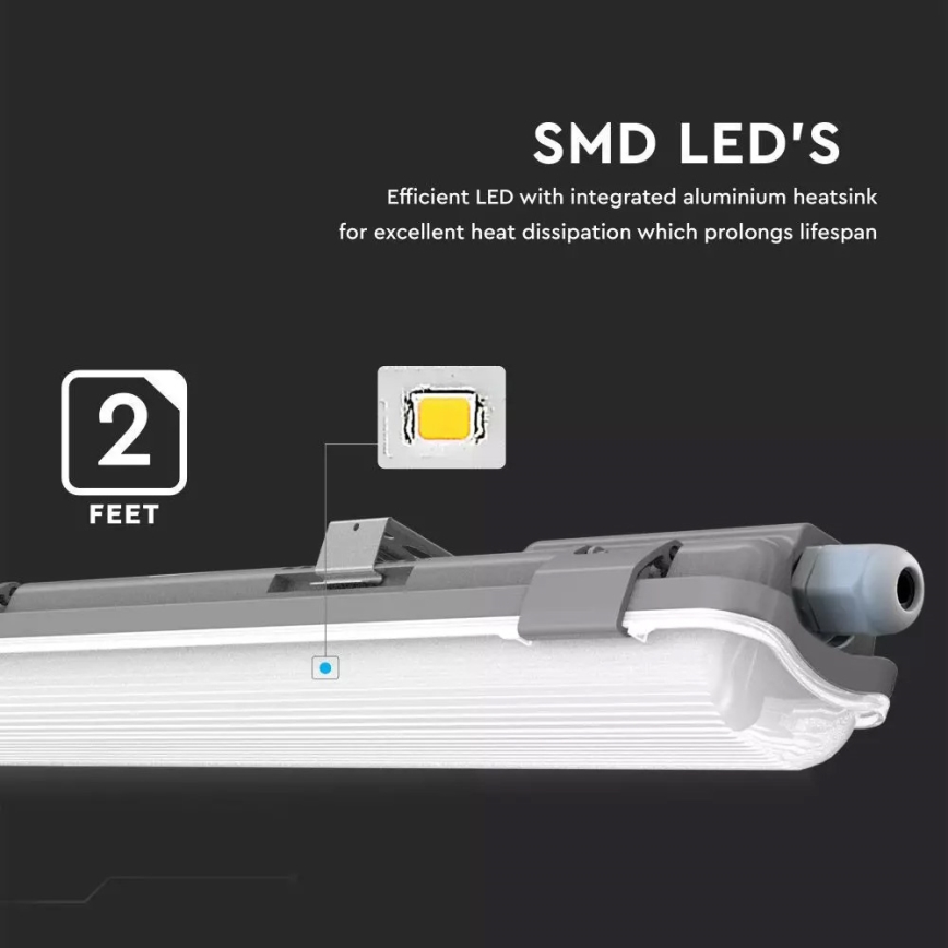 LED lysstofrør T8 1xG13/18W/230V 4000K 120cm IP65