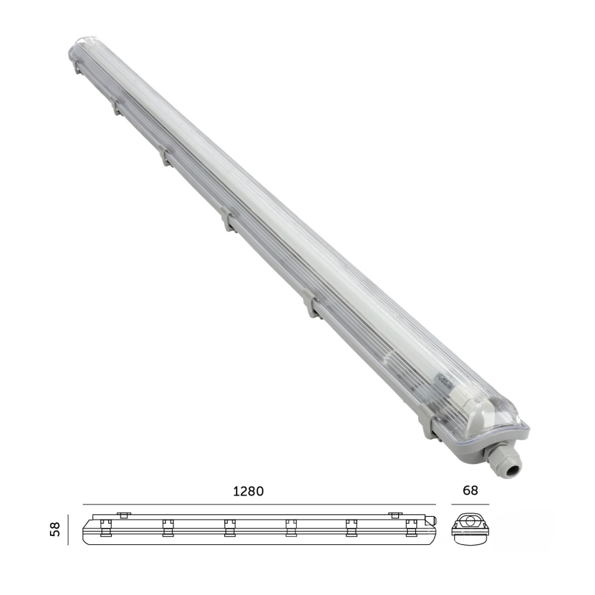 LED lysstofrør T8 1xG13/18W/230V 4000K IP65 128 cm