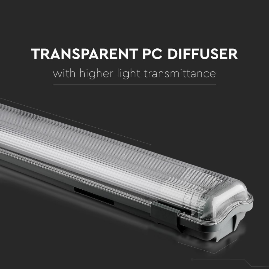 LED lysstofrør T8 2xG13/22W/230V IP65 6400K 156 cm