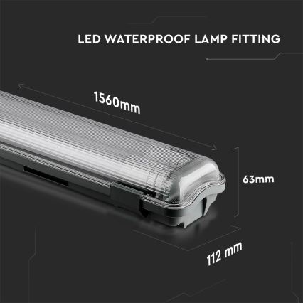 LED lysstofrør T8 2xG13/22W/230V IP65 6400K 156 cm