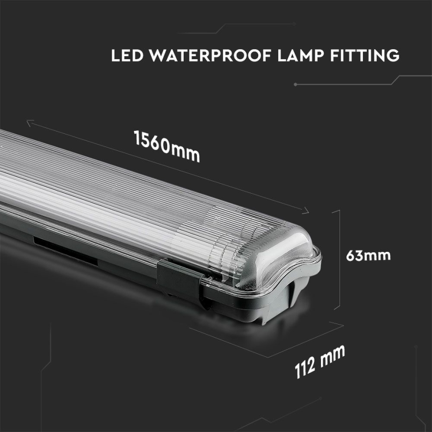 LED lysstofrør T8 2xG13/22W/230V IP65 6400K 156 cm