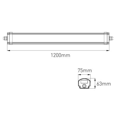 LED Dæmpbar kraftig fluorescerende lys VOLITER LED/20/28/36W/230V 3000/4000/6000K 120 cm IP65 hvid