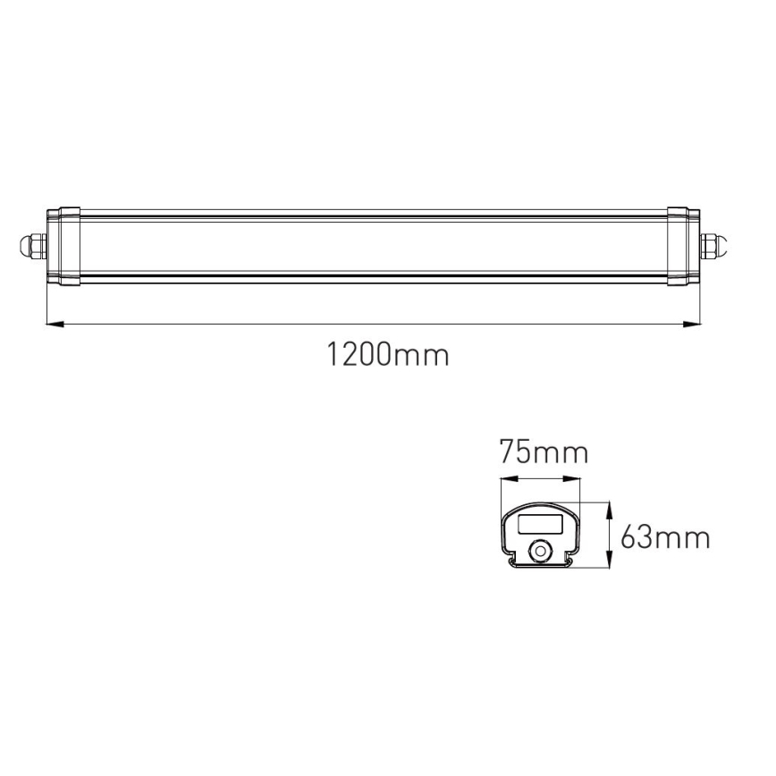 LED Dæmpbar kraftig fluorescerende lys VOLITER LED/20/28/36W/230V 3000/4000/6000K 120 cm IP65 hvid