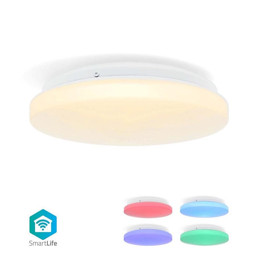 LED m. RGBW-farver Loftlampe til badeværelse dæmpbar SmartLife LED/18W/230V 2700-6500K IP44 Wi-Fi Tuya