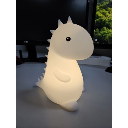 LED m. RGBW-farver Til børn touch-funktion lampe LED/1W/5V USB 1200 mAh dinosaur