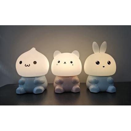 LED m. RGBW-farver Til børn touch-funktion lampe LED/1W/5V USB 1200 mAh hare