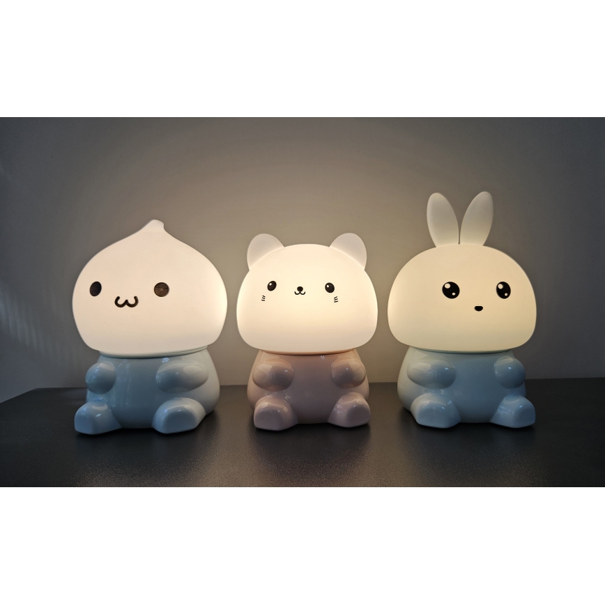 LED m. RGBW-farver Til børn touch-funktion lampe LED/1W/5V USB 1200 mAh hare