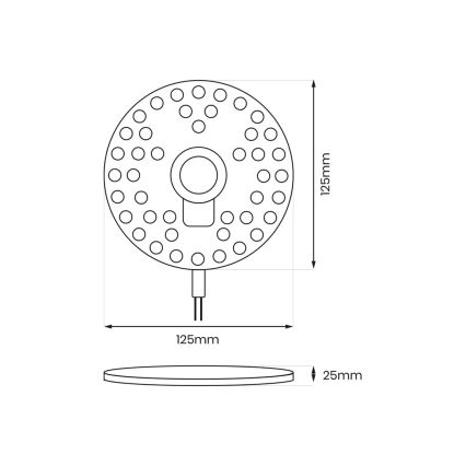 LED Magnetisk modul LED/12W/230V diameter 12,5 cm 3000K